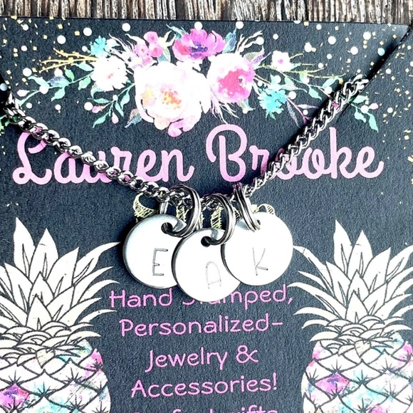 Initial Necklace - Personalized Necklace - Personalized Jewelry - Hand Stamped - Picture 1 of 2